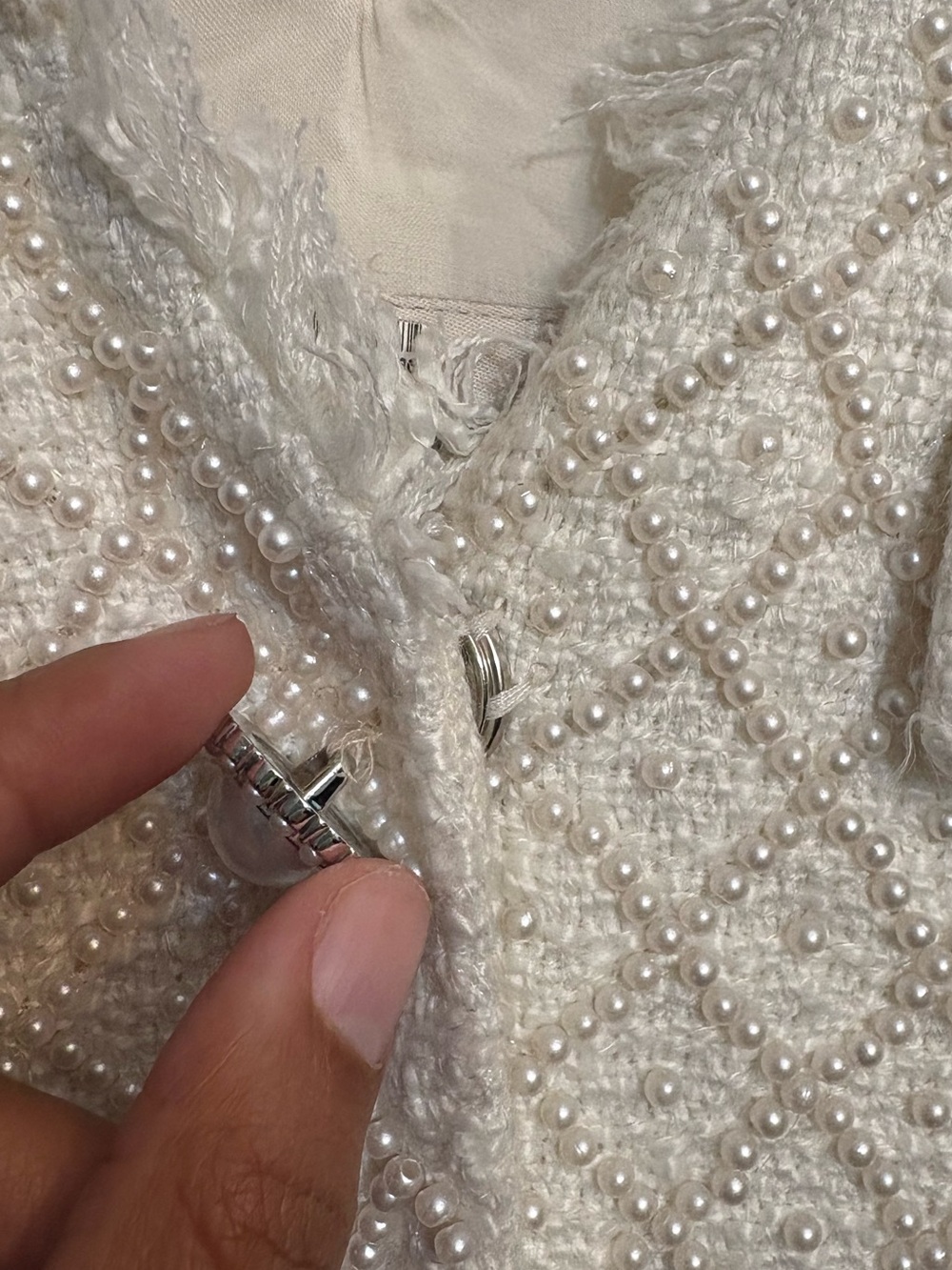 BHLDN Ella V-Neck Pearl Tweed Mini Dress - Picture 5 of 8
